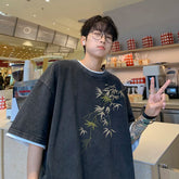 Hearujoy Overiszed 3XL Retro Batik Printed T-shirt Men Summer Short Sleeve Hip Hop Drop Shoulder Loose Casual Tops Tee Male New 2024